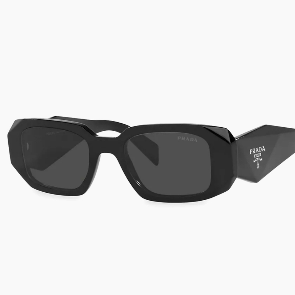 Prada Runway Rectangular Sunglasses in Black - Picture 2 of 13